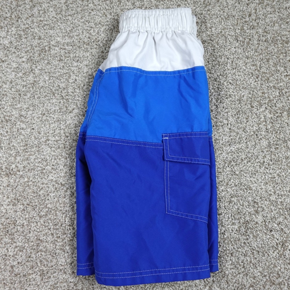 OP Ocean Pacific Boys Blue White Colorblock Swim Trunks Size M 8 Board Shorts
